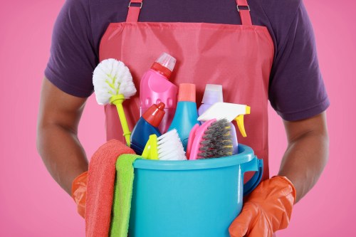 Detail cleaning of dust and debris after renovation work