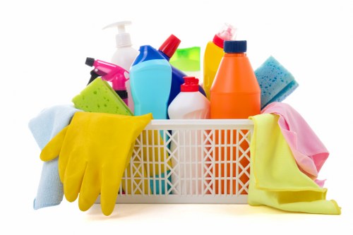 Eco-friendly house cleaning tools in a Mayfair property